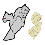 Hudson County New Jersey Incorporated and Unincorporated areas East Newark Highlighted